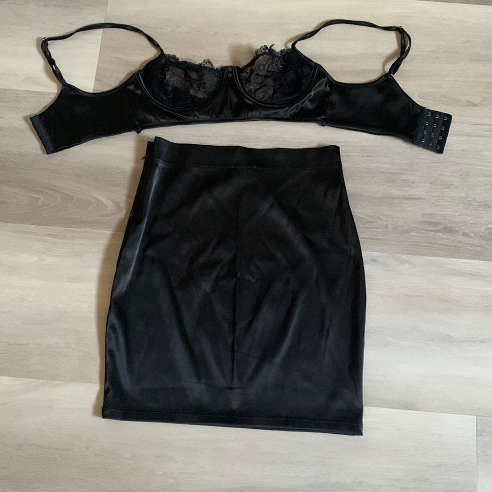 Black 2 piece skirt set